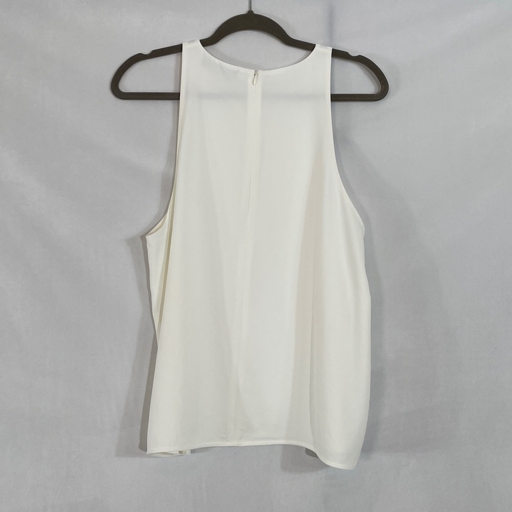 Everlane Tank Shell Top Size 12 Creamy White High Neck 100% Triacetate EUC - Picture 2 of 7
